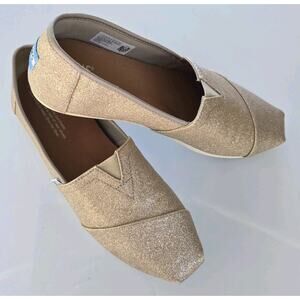 Women’s TOM'S Rose Gold Glitter flat, Square Toe Sz. 7.5